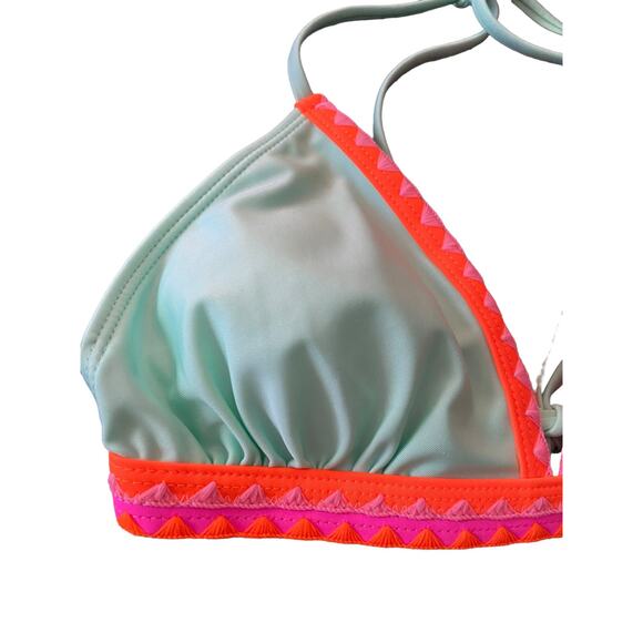 Bikini Women's Swimwear 2pc Size Small Mint Green & Coral - Picture 12 of 16